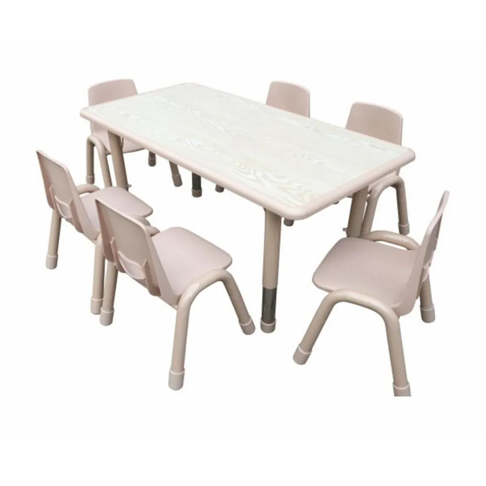 MDF kids plastic table and chair set safety children room furniture