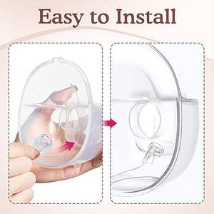 S12 + pompa <span class=keywords><strong>ASI</strong></span> elektrik portabel dapat dipakai, fitur bebas genggam kebisingan rendah pengalaman tanpa rasa sakit silikon buatan termasuk tas susu LED - Product Image 4