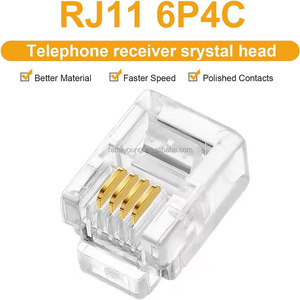100 יח'\שקית rj11 6p2c 6p4c אינטרנט אלחוטי נייד שקע דיסק אלחוטי <span class=keywords><strong>RJ</strong></span>-<span class=keywords><strong>11</strong></span> קריסטל מצופה זהב