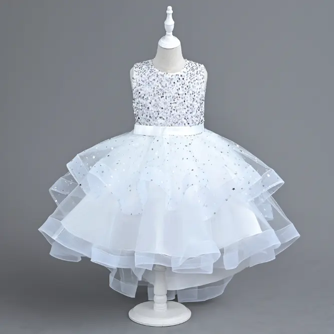 Nuovi abiti da sera di arrivo per bambini abito da sposa con paillettes per bambini Fancy Princess Ball Gown abiti da festa per bambini