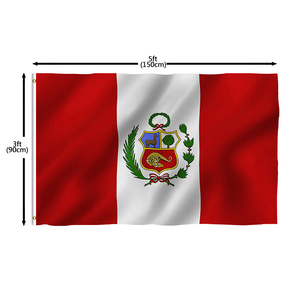 Doğrudan teslimat özel tasarım boyutu 100% Polyester perulu Peru bayrağı - Product Image 4