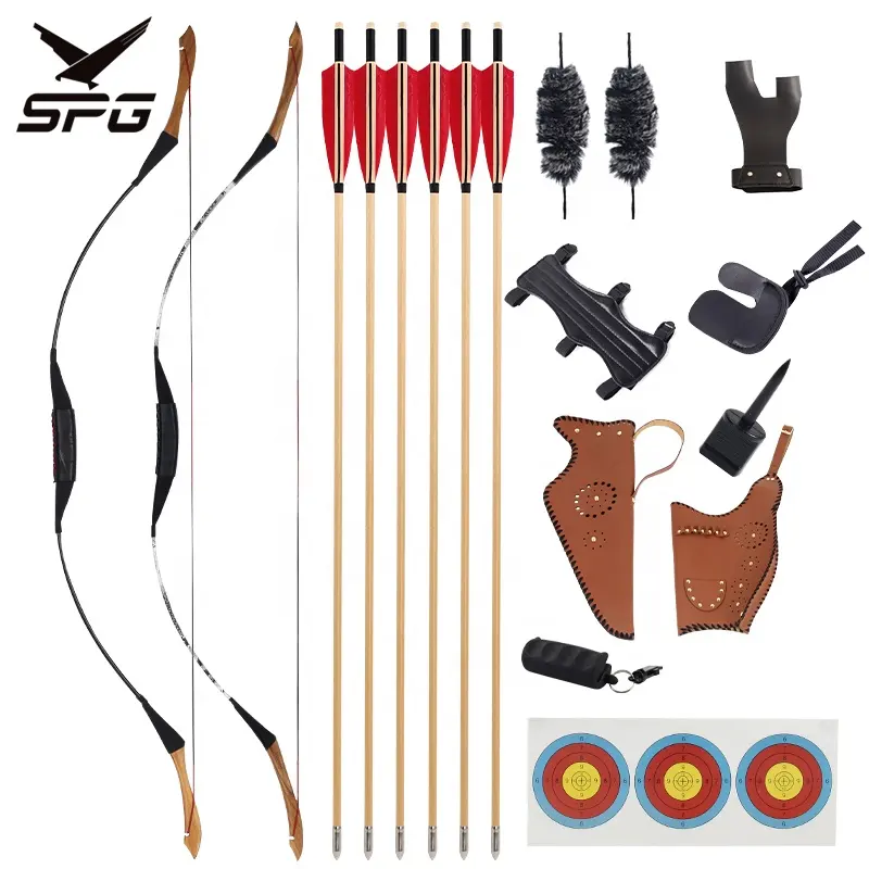 SPG-Juego de arco y flecha tradicional para tiro con arco de caza, accesorio de protección de brazo de carbono mixto