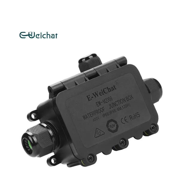 E-Weichat 3Way Power Cable Terminal Block Junction Box Plastic Box Enclosure Electronic IP68 Waterproof Junction Box