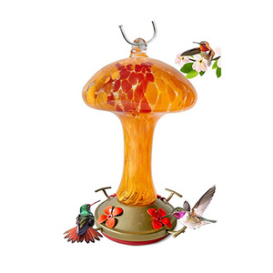 手工吹制玻璃蜂鸟喂食器，带4个喂食器吊钩和绳索 - Product Image 3