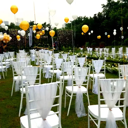 Fábrica de atacado de luxo qualidade do casamento do evento do empilhamento banquetes chiavari cadeira de plástico e metal