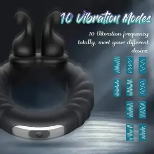 عالية الجودة قفل اهتزاز حلقة القضيب حلقات الديك تأخير القذف الجنس منتجات الكبار ألعاب جنسية للرجال - Product Image 5