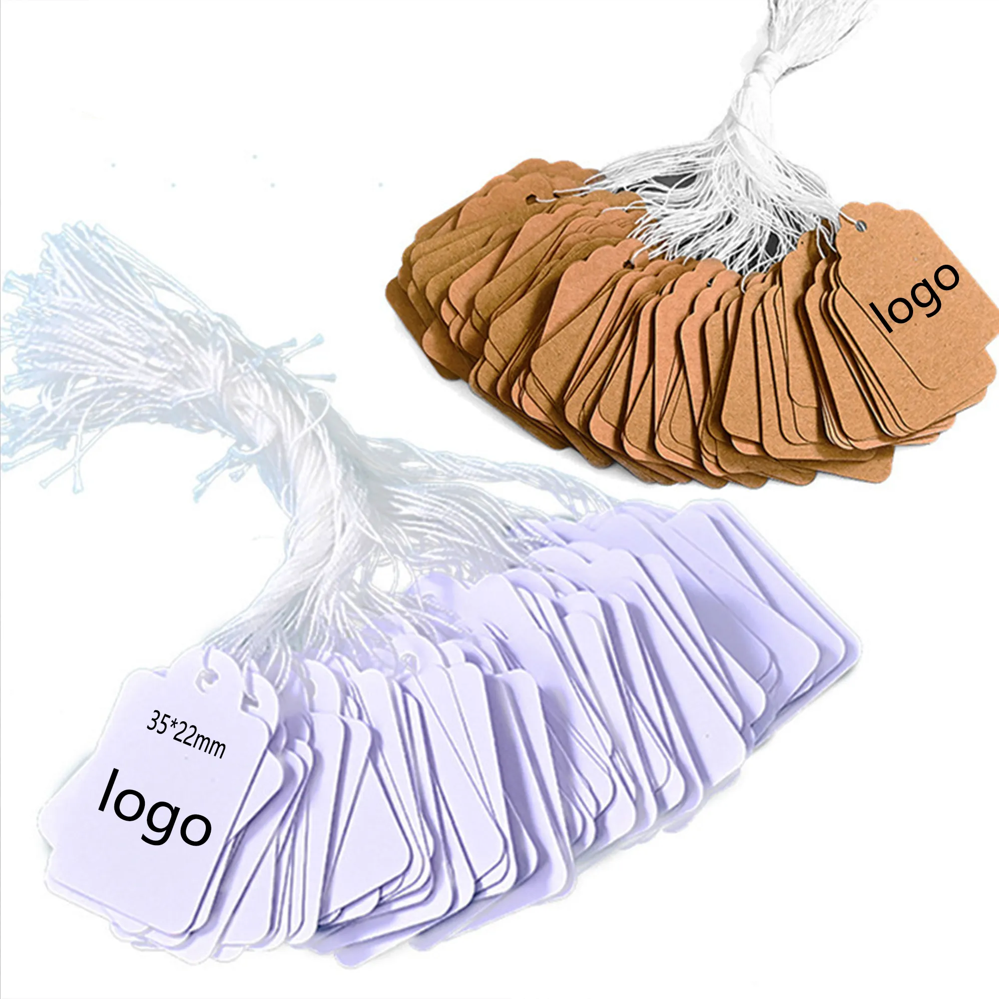 Etiqueta de precio de joyería de papel Kraft manuscrito al por mayor para etiquetas colgantes de lavado impresas etiqueta colgante de embalaje de regalo
