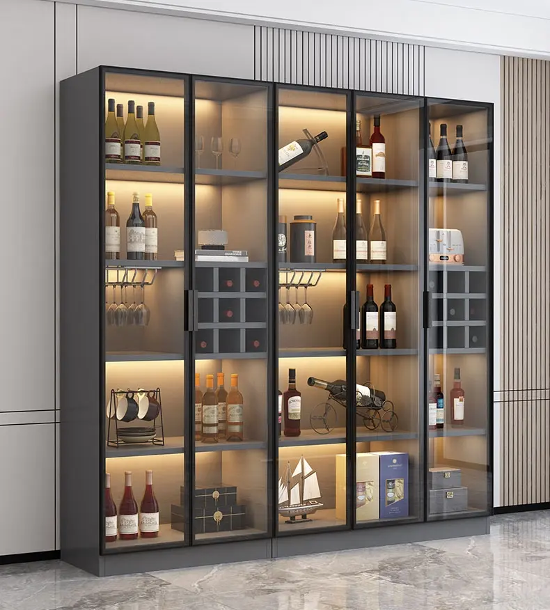 VIC Glass door wine cabinet display living room 2022 new wine rack net celebrity small high-end light luxury modern