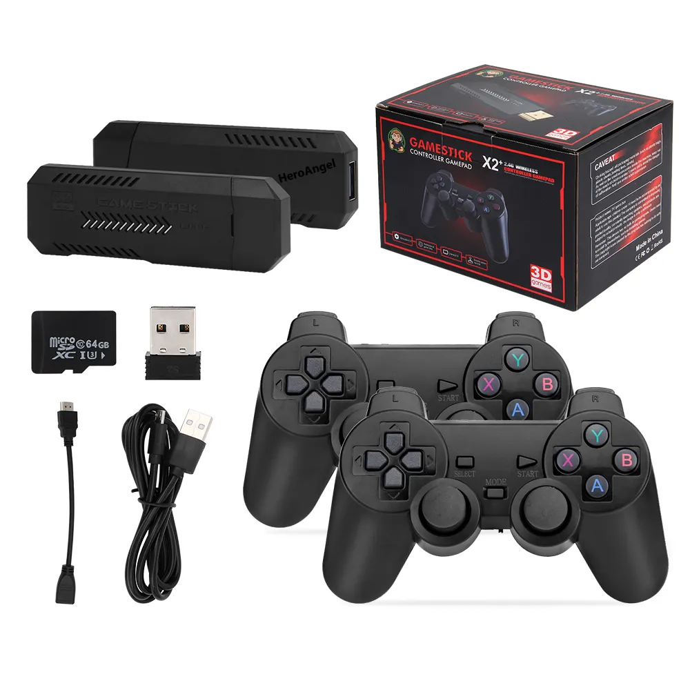 Consola de videojuegos Retro X2 Plus 4K GD10, mando inalámbrico de 2,4G, salida HD, 30000 juegos para PSP/N64/PS1 64GB