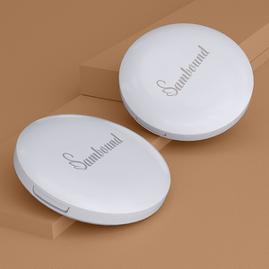 Rounded square Cosmetic Packaging <strong>Compact</strong> Powder New Mirror <strong>Compact</strong> with Powder Space and Puff with Brush - Product Image 2
