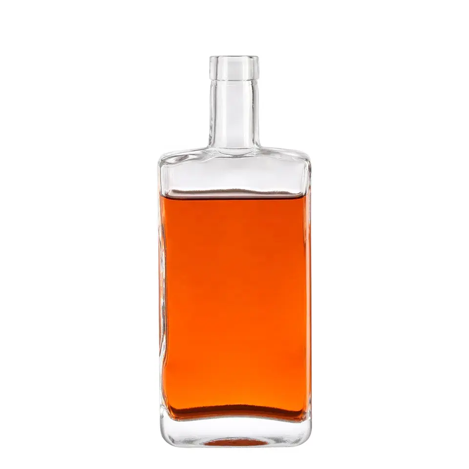 Personalizzato 500ml Gin Rum bottiglia di vetro vuota 700ml 750ml Vodka whisky Brandy bottiglia di vetro liquore quadrato