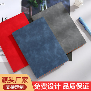 Hot Sale A56B5 PU <strong>Notebook</strong> Skin Feel Soft Leather Notepad Meeting Record Enterprise Business Customized LOGO School Supplies - Product Image 2