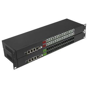 Convertitore telefonico in fibra ottica a 32 canali 4 porte Gigabit isolato Ethernet IP trasmettitore telefonico PCM Multiplexer - Product Image 2