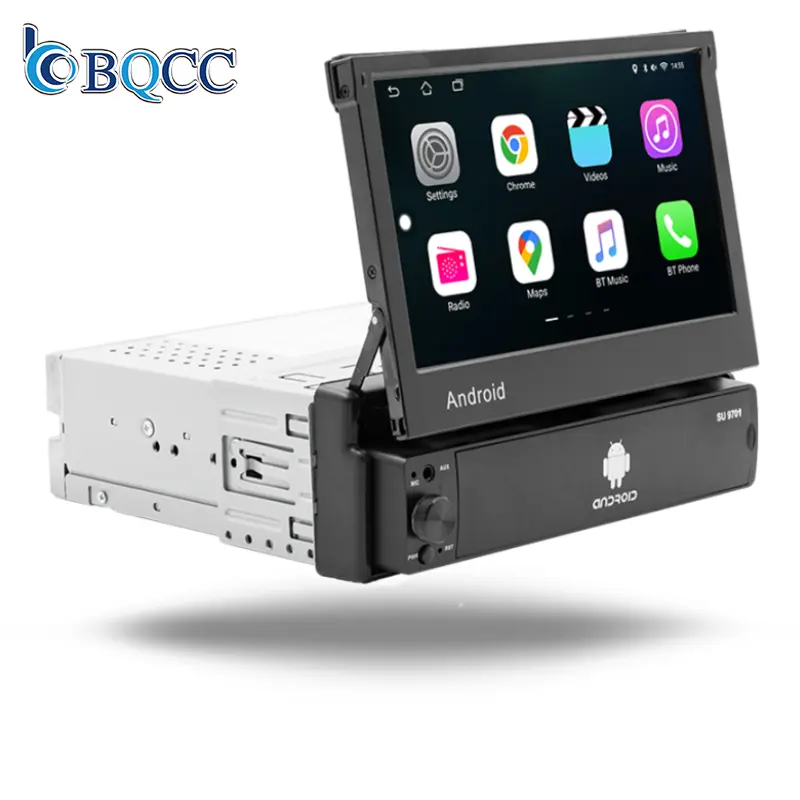 BQCC 7 "1DIN Android13 Pantalla HD retráctil Electrónica para automóvil 1 + 16G/2 + 32G/2 + 64G WiFi Navegación GPS Radio estéreo para automóvil