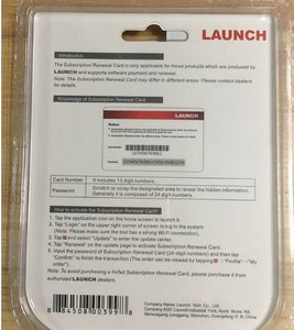 Full System Full Vehicle <strong>Software</strong> <strong>Update</strong> Renewal Pin Card Launch X431 Scanner 2 Years Renewal - Product Image 3