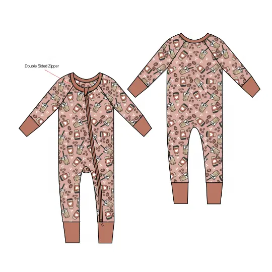 Newborn Baby Clothes Kids Clothing Natural Fabric Long Sleeves 95% Bamboo 5%Spandex Zipper Baby Romper Pajamas