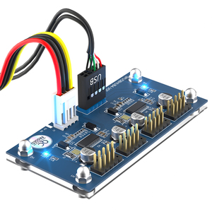 9pin USB <strong>Header</strong> Male <strong>1</strong> to 4 Female Extension Cable Card Motherboard 9-Pin USB 2.0 HUB 2 to <strong>8</strong>-Port USB 2.0 Hub with Additional Po - Product Image 4