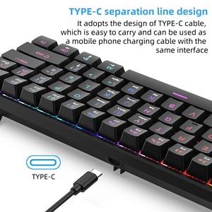 Teclado mecánico inalámbrico OEM RGB PC 60% con estilo LCD QWERTY para iluminación de teclado de Metal duradero de escritorio - Product Image 4