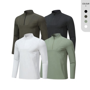 Özelleştirme koşu spor yumuşak nefes balıkçı yaka erkek 1/4 Zip gömlek için Tops