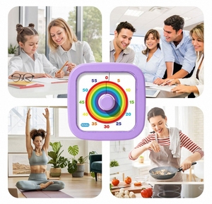 Zhongnaier Free <strong>Sample</strong> Kids Study <strong>Timer</strong> Countdown Rainbow 60 Minutes Visual <strong>Timer</strong> High Quality Custom Square Kitchen <strong>Timers</strong> - Product Image 6