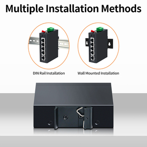 5端口100米工业交换机，100mbps DIN35轨道100Base-T网络以太网快速交换机IP30防雷即插即用 - Product Image 6