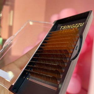 Colored Eyelash Extension Individual Colorful Eye <strong>Lash</strong> False Mink Colour Eyelashes Brown Color Faux <strong>Lashes</strong> - Product Image 5
