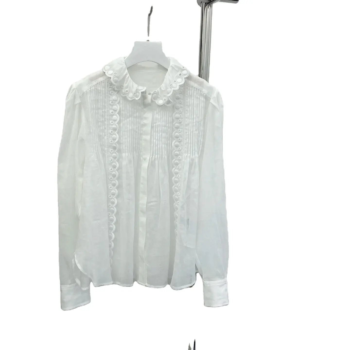 Senhoras elegante laço top camisa plissada meninas puras manga longa lapela estilo senhoras casaco pode ser drapeado camisa chiffon dentro