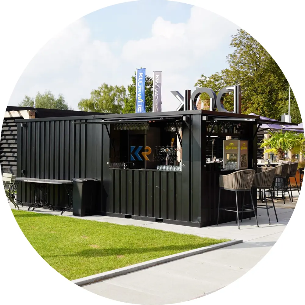 Coffee Shop Kiosk Container Bar 20ft Prefabricated Design Container Coffee Shop Cafe Modern Hotel Sandwich Panel