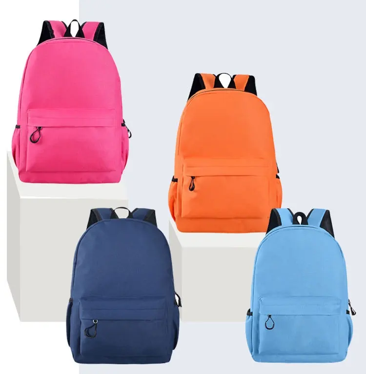 In Stock 26*10*36cm Low MOQ Solid Color Kids Backpack Book Bags High Capacity School Bags for Teenagers
