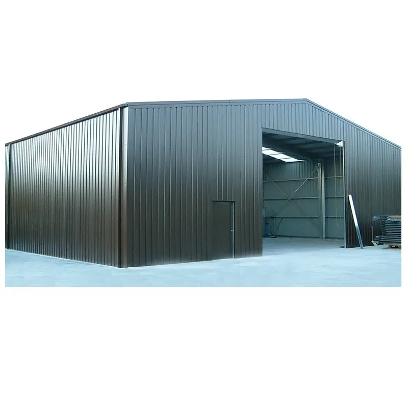 Kit di tettoia in metallo industriale prefabbricato con struttura in acciaio leggero a buon mercato in cina