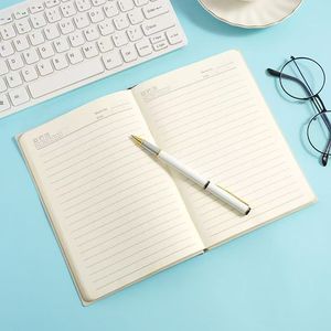 Cream-<strong>coloured</strong> 160 <strong>Pages</strong> B5 Custom PU Leather Hard Cover Promotional <strong>Notebook</strong> <strong>with</strong> a Ribbon Personalised Note Pad for School - Product Image 2