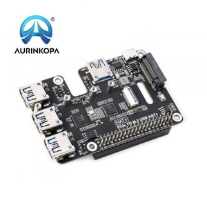 Cappello da PCIe a 3.2 USB Gen1 e M.2 per Raspberry Pi 5 supporta l'unità a stato solido protocollo NVMe espande le porte 3.2 USB 4 ch - Product Image 2