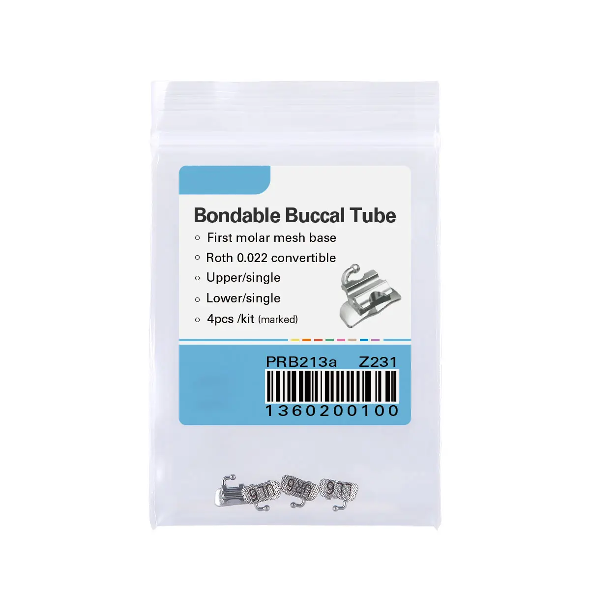 Tubo Buccal Ortodôntico conversível Bondable Roth 0.022 Azdent Material Dental 1o