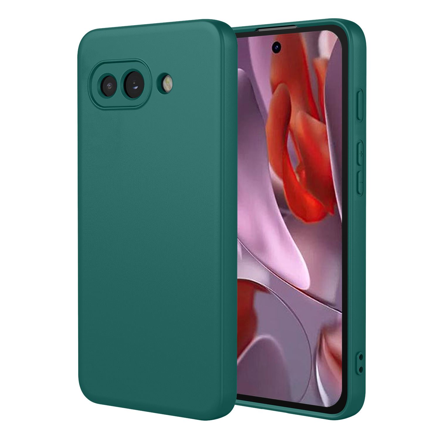 Vert foncé (coque en silicone liquide au toucher peau)