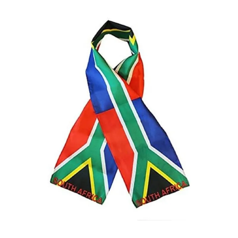 Bufanda de estilo de punto impresa de doble cara de alta calidad con bandera ligera de país de Sudáfrica 8 "x 60"