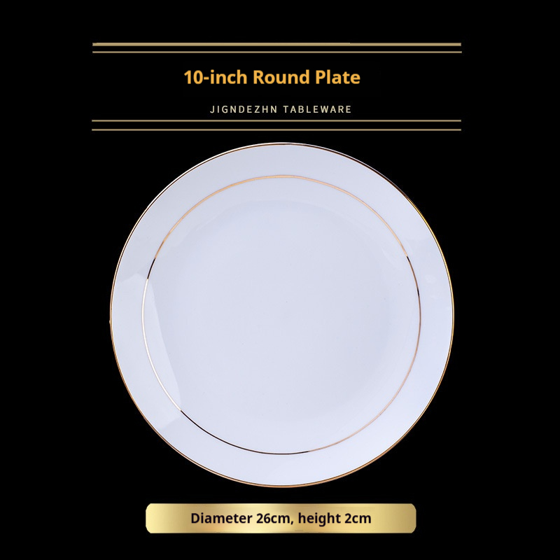 Assiette plate blanche de 10 pouces