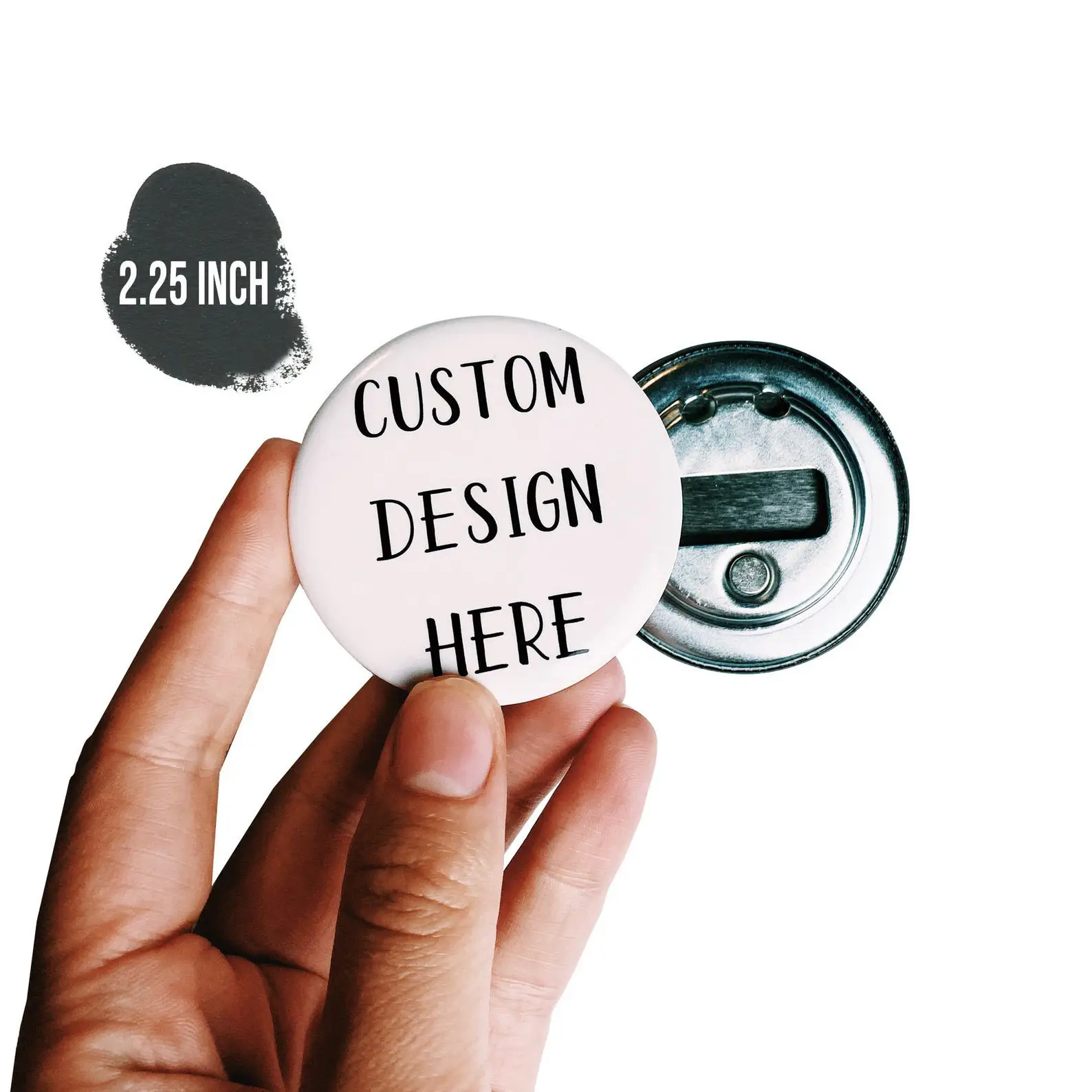 Wholesale japanese Round Shape Button metal custom bottle opener beer bottle opener with keychain