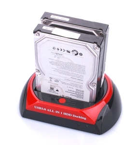 All in <strong>1</strong> Dual SATA External Hard Disk <strong>Enclosure</strong> 2.5\&quot; 3.5\&quot; Multifunctional USB to SATA Box USB 2.0 Docking Base SSD HDD Cases