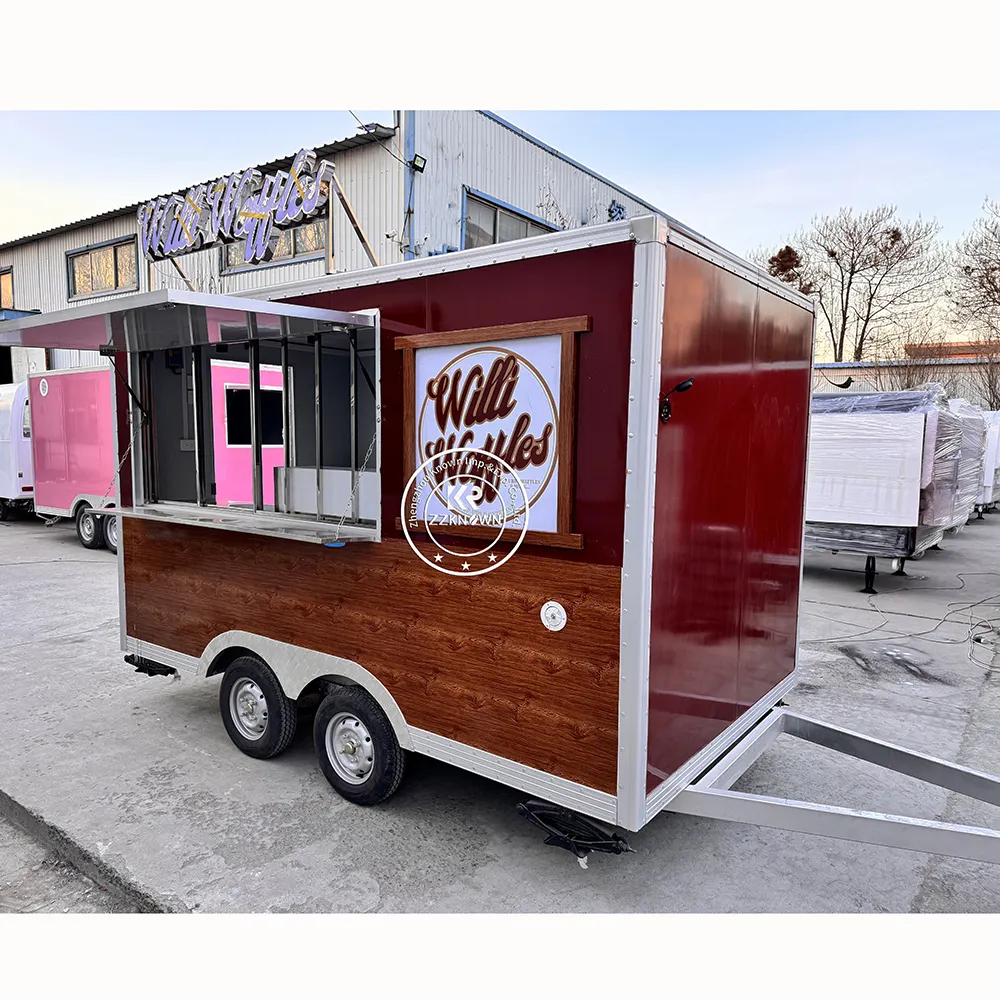 Helado Camper Van Remolque Carro de comida Quiosco Boutique Remolque Bar sobre ruedas Café Coche Restaurante Taco Camión de comida