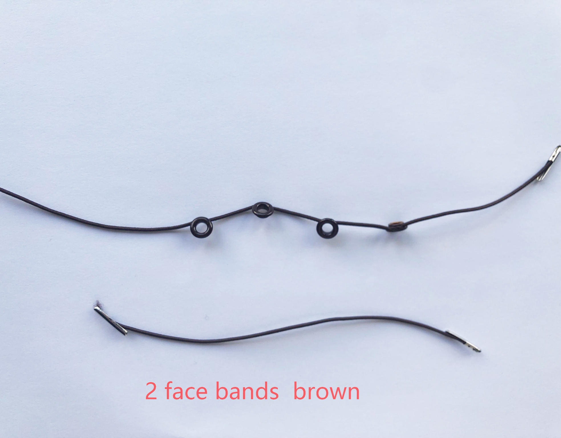 2 pièces de cordelettes pour le visage/les yeux beige/marron