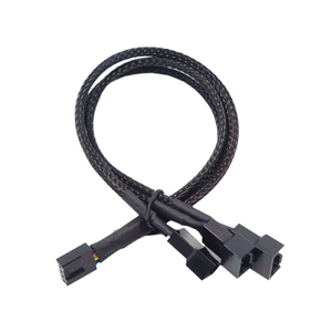 One Quarter Computer Cable <strong>PWM</strong> Temperature <strong>Control</strong> Cooling Fan Expansion Cable Package Nylon Mesh Chassis One Drag Four HUB Hub - Product Image 1