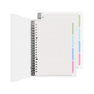 Cuadrícula de papel A5 personalizada, cubierta transparente para cuaderno con carpeta de hojas sueltas, separador de notas, 2 uds. - Product Image 1