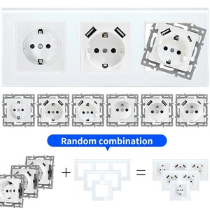 Accesorios de enchufe estándar europeo serie M 82, módulo de teléfono de TV de ordenador gris, tecla de función de 52*52mm, venta al por mayor