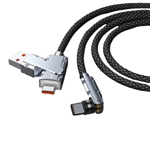 <strong>2</strong> <strong>in</strong> <strong>1</strong> Fast Charging Cable PD 100W USB to Type C Rotation Braided Data Cable for Huawei Xiaomi Samsung Charge Wire Dual Type C - Product Image 1