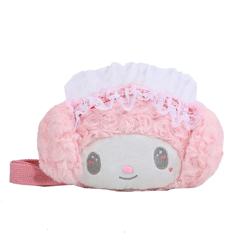 DHF regalo de promoción Sanrioed bolsas de felpa Kawaii Anime Kuromi Melody moda niñas almacenamiento maquillaje bolsas de hombro de felpa juguetes billetera