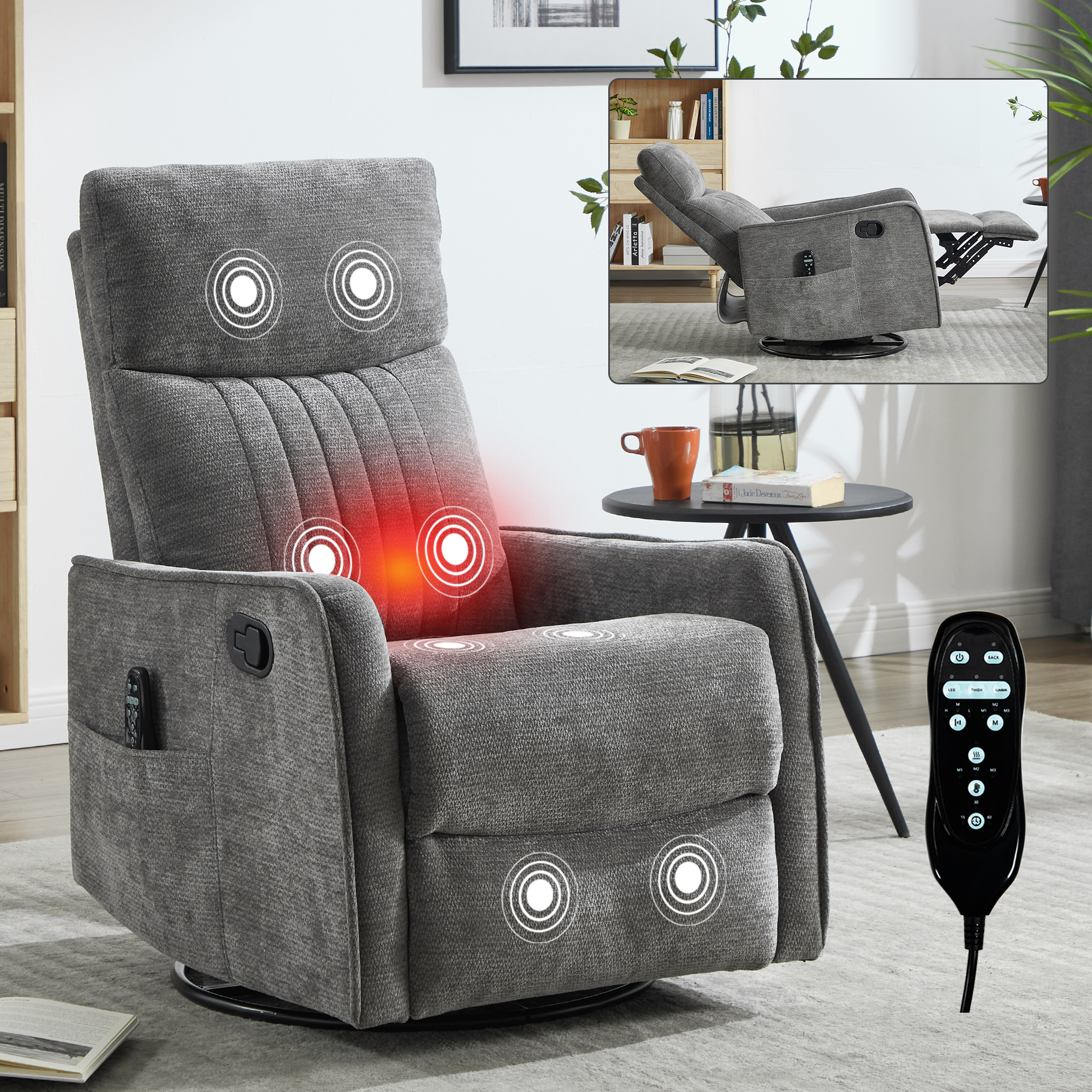 Dark Gray + Chenille + Fiber Foam and Polyester Fiber Pad