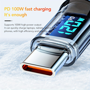 1m/1.5m/2m örgülü 120W dijital ekran USB tip-c C hızlı şarj kablosu iPhone 16 15 Pro Max Samsung akıllı saat - Product Image 3