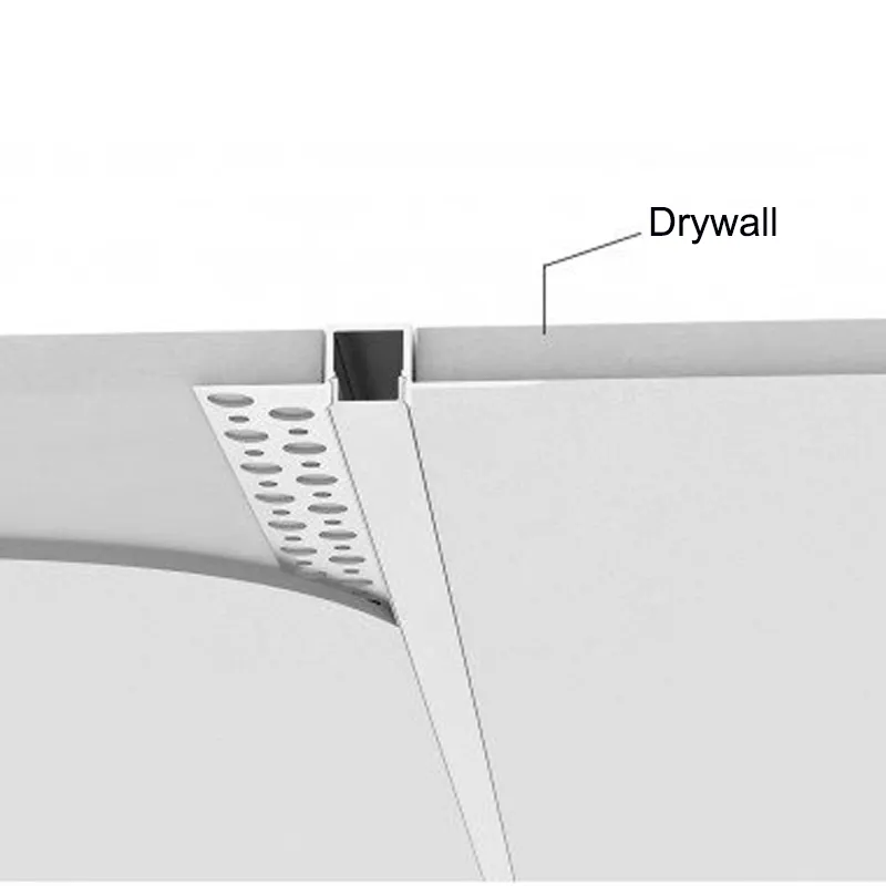 SDW062 Perfil de alumínio para placas de gesso arquitetônico, parede de teto, perfil de LED para drywall sem acabamento, tiras de LED de 10 mm