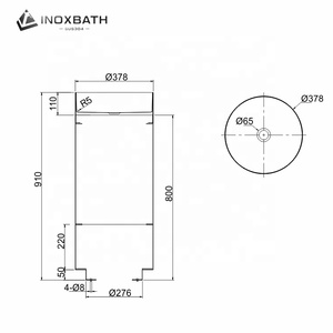 Lüks zemin ayakta paslanmaz çelik kamu PVD gül altın yuvarlak el kaide ile lavabo lavabo otel banyo lavaboları - Product Image 3