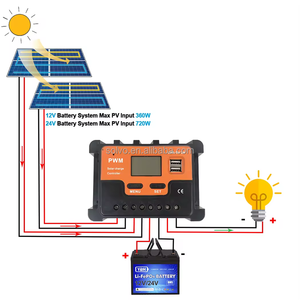2024 Solvo PWM 12V 24V Controller solari PWM 3 stadi PWM scarica energia rinnovabile Controller (30A) Display LCD - Product Image 6